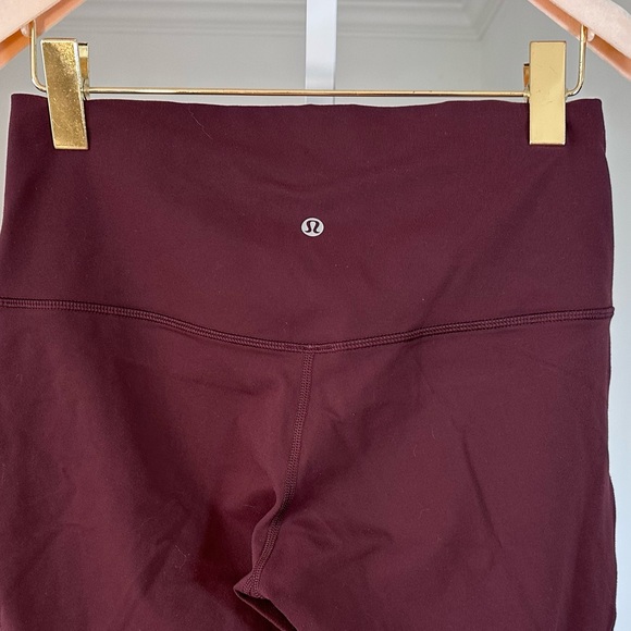 Lululemon Maroon / Burgundy Leggings with Mesh Accents size 10 - Picture 4 of 7